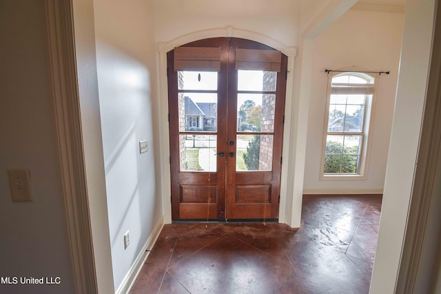 entryway with french doors