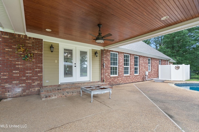241 Cowtown Rd, Senatobia, MS 38668 - view of patio / terrace with french doors and ceiling fan