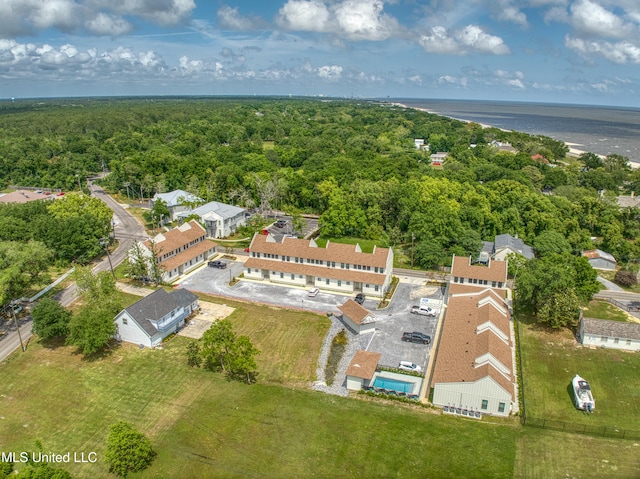 bird's eye view with a forest view