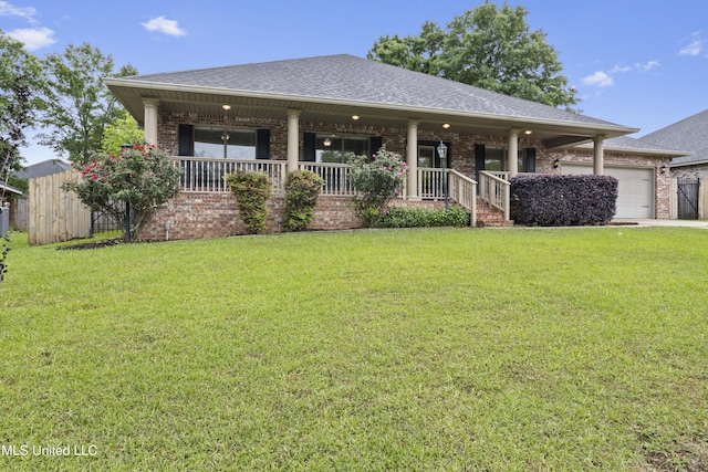 13239 Tyler Ln, Gulfport, MS 39503 - view of front facade featuring an attached garage, covered porch, brick siding, and roof with shingles