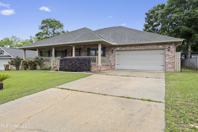 13239 Tyler Ln, Gulfport, MS 39503 - view of front of home with driveway, covered porch, a garage, and brick siding