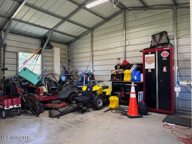 view of garage