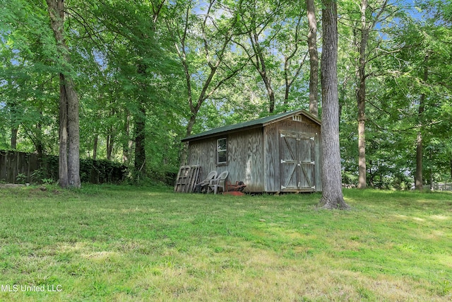 view of shed