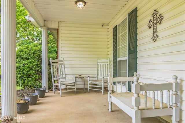 view of patio featuring covered porch