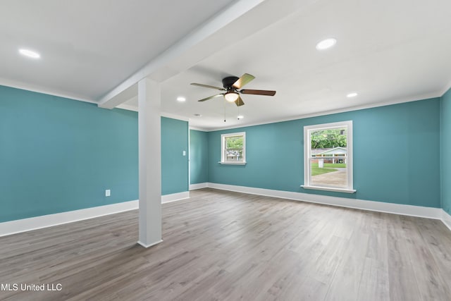 120 Clower Ave, Long Beach, MS 39560 - unfurnished room featuring a ceiling fan, wood finished floors, and recessed lighting