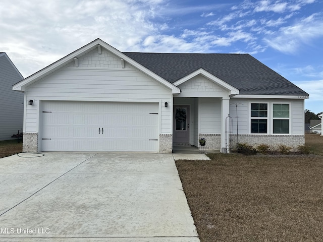 ranch-style home with a garage