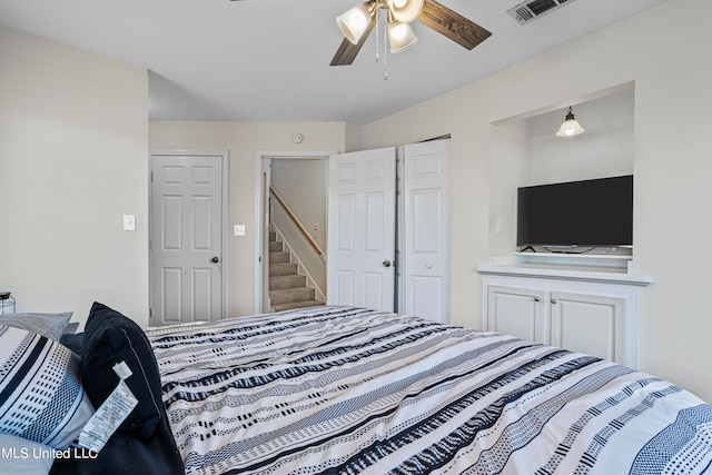 bedroom with ceiling fan