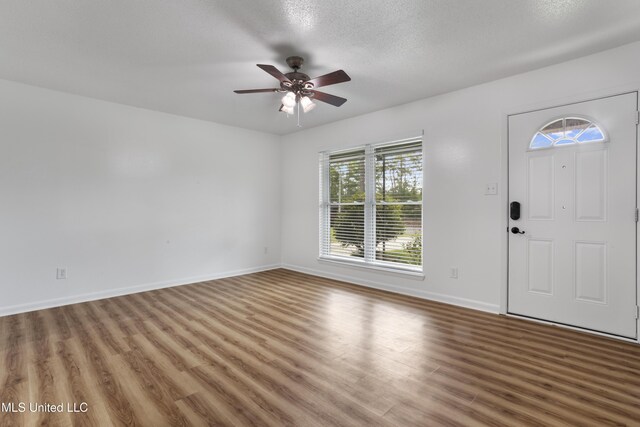 100 Grand Teton Dr, Ocean Springs, MS 39564 - foyer featuring ceiling fan, plenty of natural light, baseboards, and wood finished floors