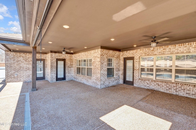 view of patio / terrace with ceiling fan