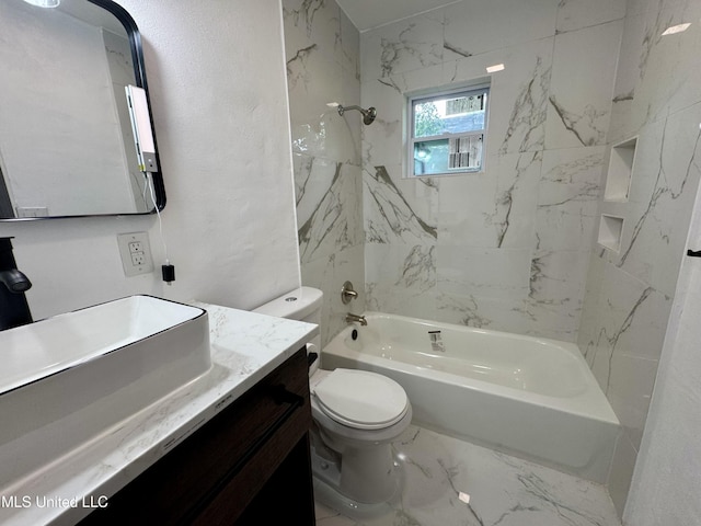 716 New Orleans St, Hattiesburg, MS 39401 - full bath with bathing tub / shower combination, vanity, and marble finish flooring