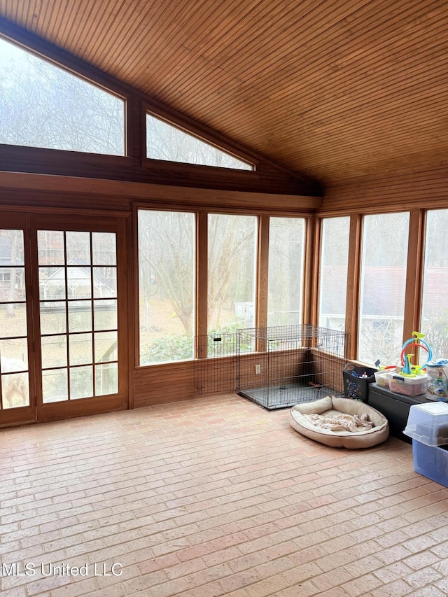 588 Robin Rd, Grenada, MS 38901 - unfurnished sunroom with lofted ceiling and wood ceiling