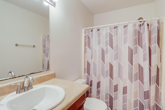 bathroom with toilet and vanity