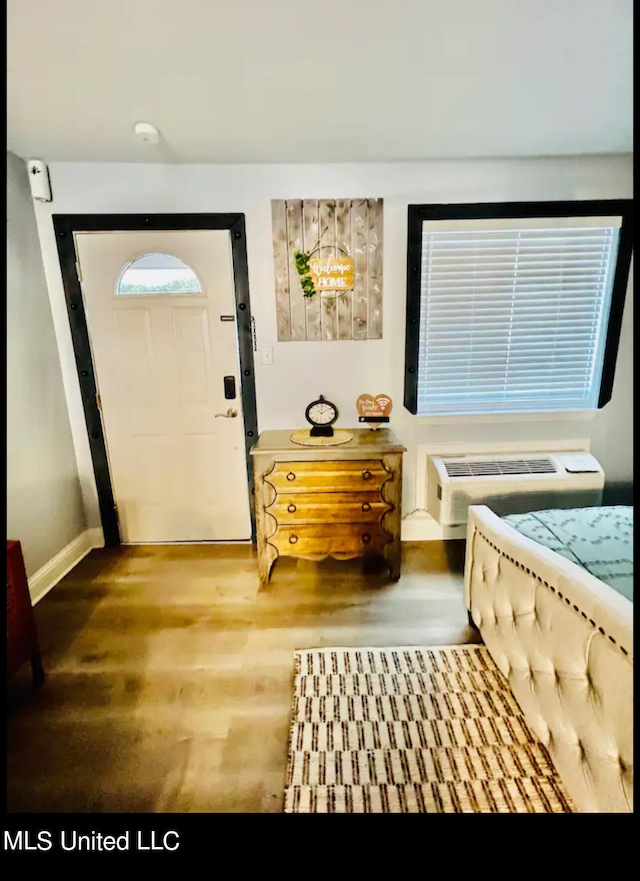 foyer entrance featuring hardwood / wood-style floors