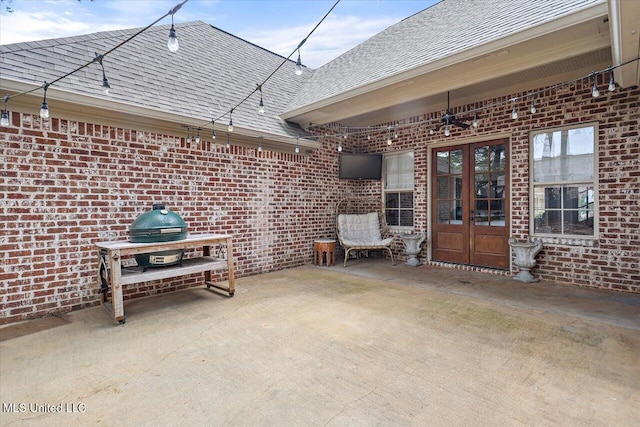 view of patio / terrace featuring french doors