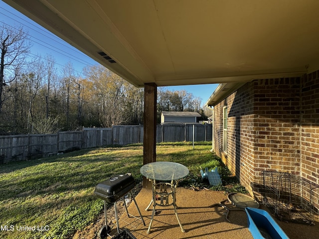 view of patio / terrace with a grill