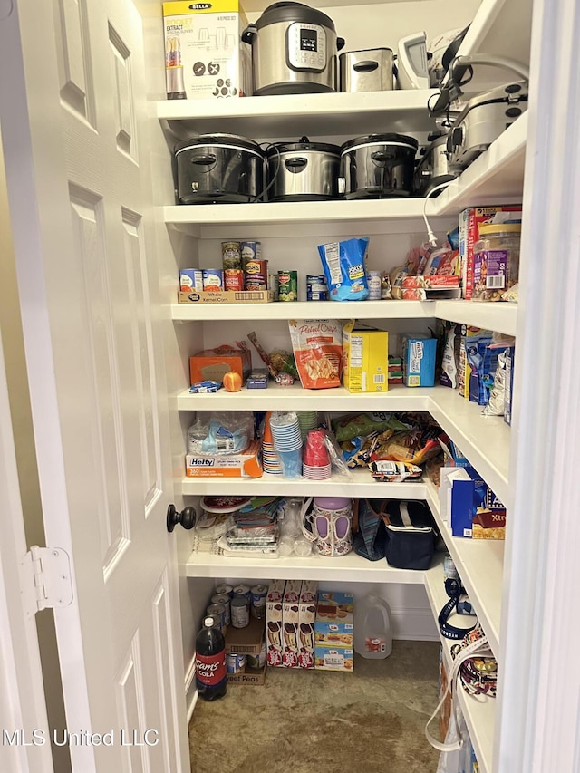 view of pantry