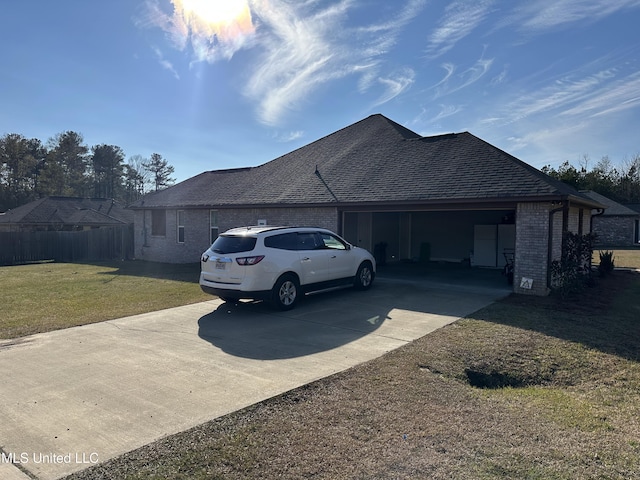 view of home's exterior featuring a yard