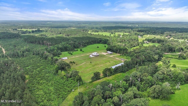 849 Athens Rd, Mendenhall, MS 39114 - aerial view of property and surrounding area featuring a heavily wooded area