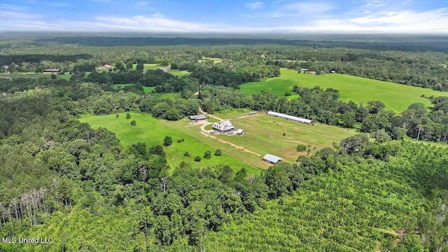 849 Athens Rd, Mendenhall, MS 39114 - aerial view of property and surrounding area with a forest