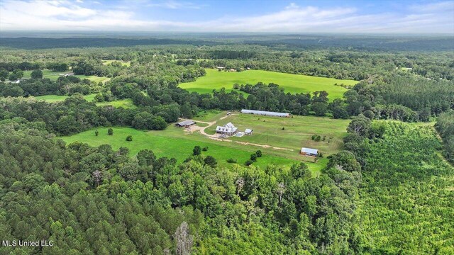 849 Athens Rd, Mendenhall, MS 39114 - aerial overview of property's location with a forest