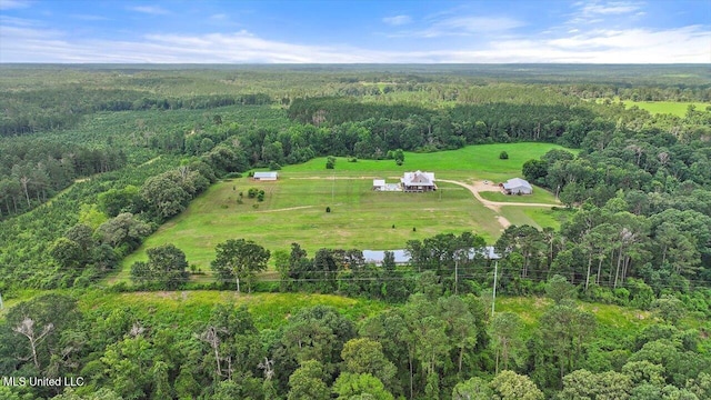 849 Athens Rd, Mendenhall, MS 39114 - aerial view of property's location featuring a heavily wooded area and rural landscape