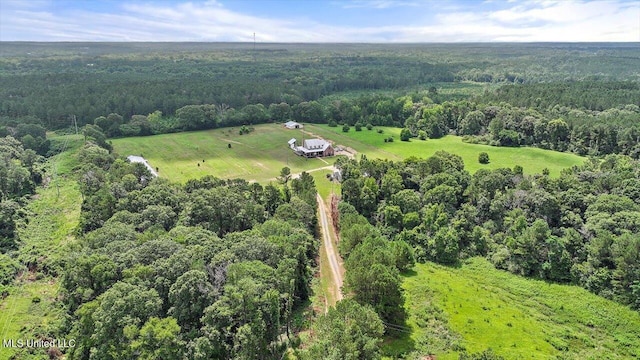 849 Athens Rd, Mendenhall, MS 39114 - aerial view of property's location with a heavily wooded area