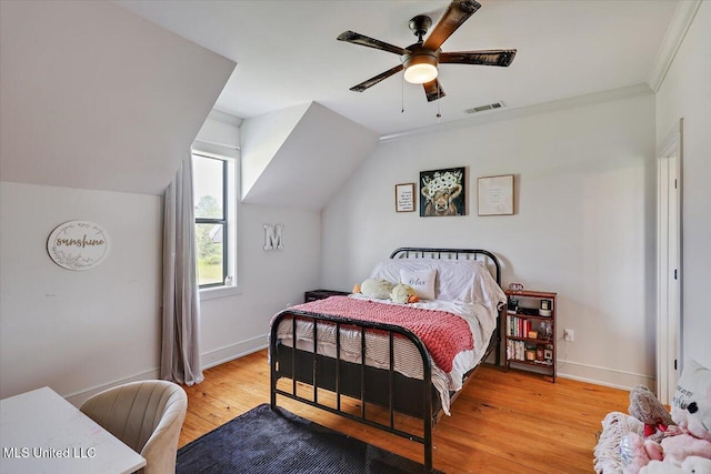 849 Athens Rd, Mendenhall, MS 39114 - bedroom featuring wood finished floors, ceiling fan, and lofted ceiling