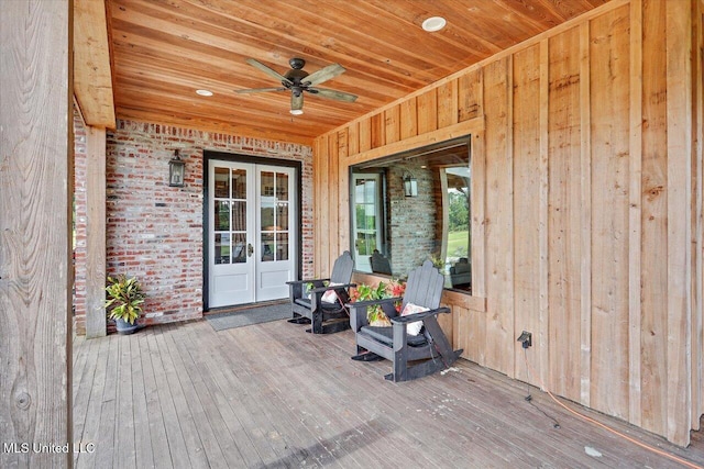 849 Athens Rd, Mendenhall, MS 39114 - wooden terrace featuring french doors and ceiling fan