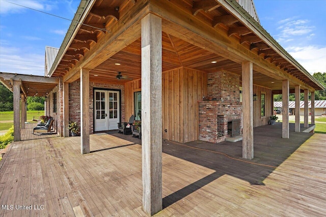 849 Athens Rd, Mendenhall, MS 39114 - wooden terrace with french doors