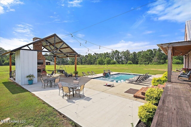 849 Athens Rd, Mendenhall, MS 39114 - outdoor pool featuring a gazebo, a lawn, and a patio