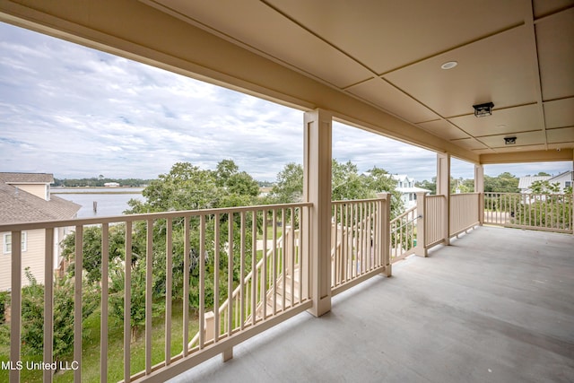 balcony with a water view