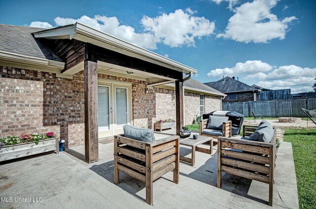 862 Willow Grande Cir, Brandon, MS 39047 - view of patio / terrace featuring an outdoor living space and french doors