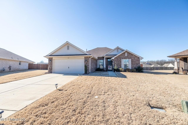 ranch-style house featuring a garage