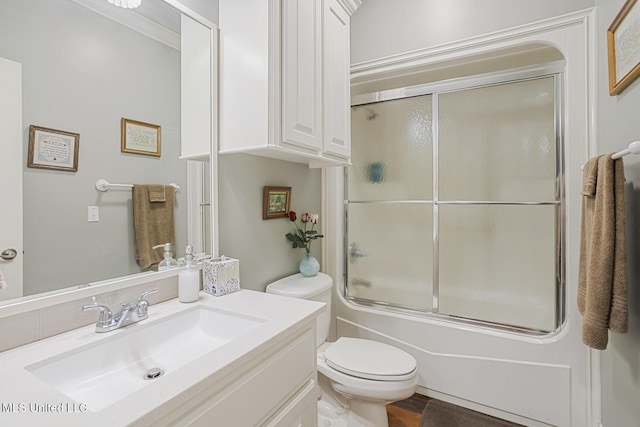 114 Sandstone Dr, Brandon, MS 39047 - full bathroom featuring vanity, toilet, and shower / bath combination with glass door