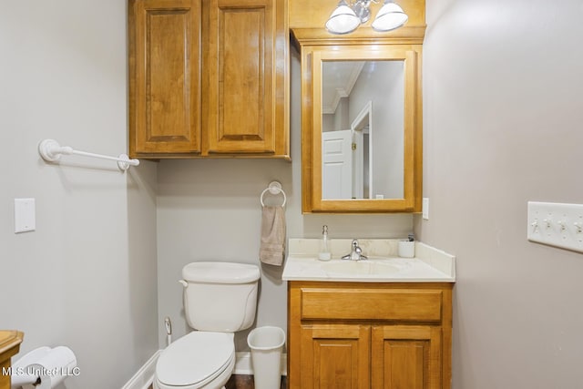 114 Sandstone Dr, Brandon, MS 39047 - bathroom with toilet, vanity, and crown molding