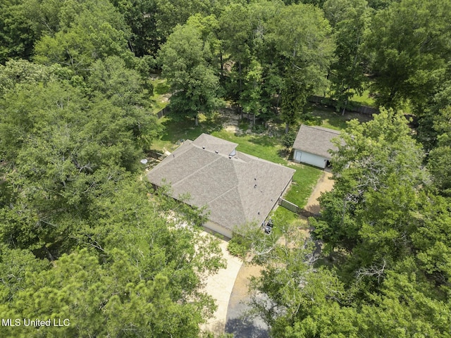 114 Sandstone Dr, Brandon, MS 39047 - view from above of property with a heavily wooded area