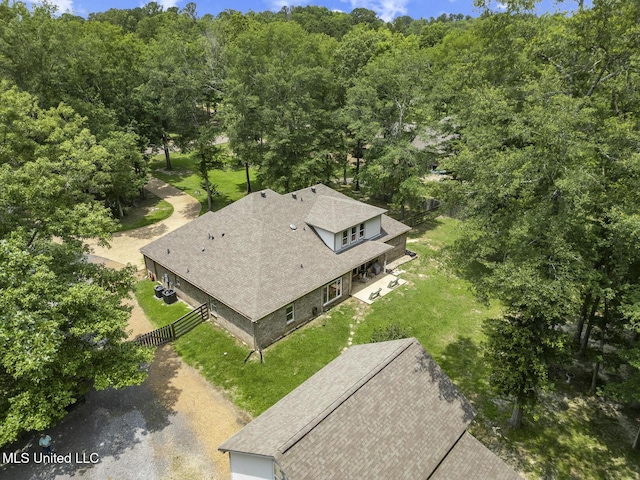 114 Sandstone Dr, Brandon, MS 39047 - view from above of property with a heavily wooded area