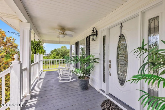 11020 Jordan Dr, Bay Saint Louis, MS 39520 - porch featuring a ceiling fan
