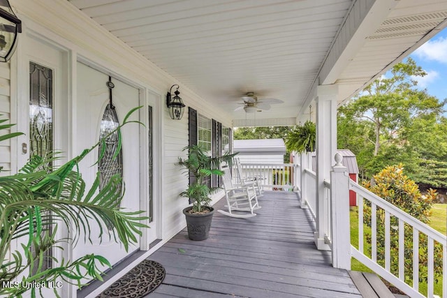 11020 Jordan Dr, Bay Saint Louis, MS 39520 - porch featuring a ceiling fan