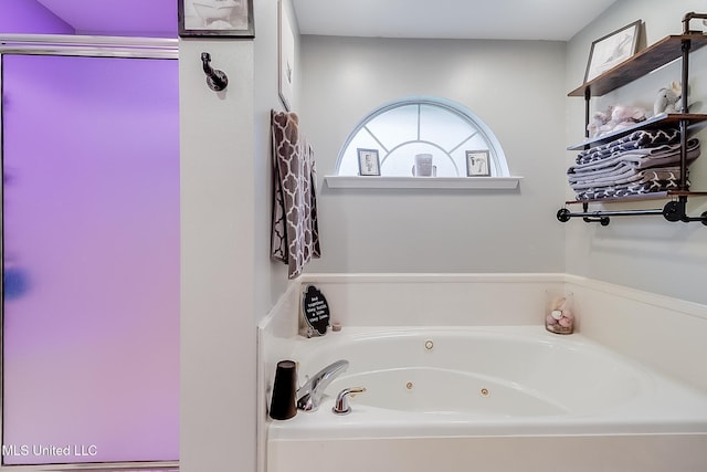 bathroom with a washtub