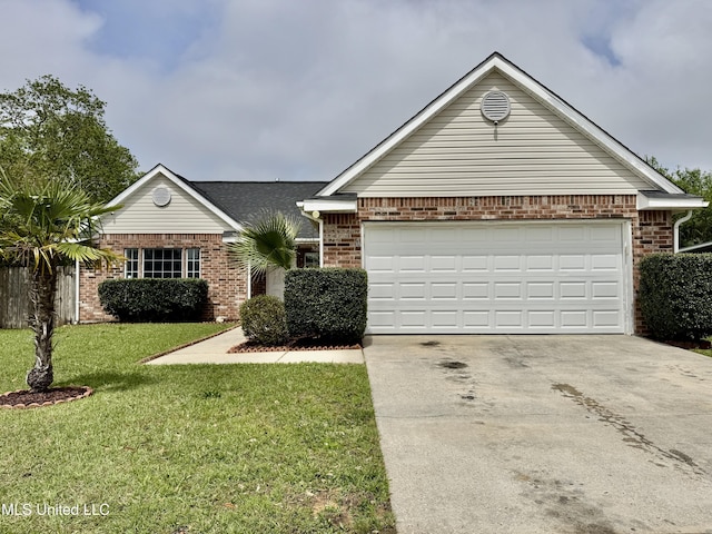 891 Palm Cv, Biloxi, MS 39532 - ranch-style home featuring brick siding, driveway, and a front lawn