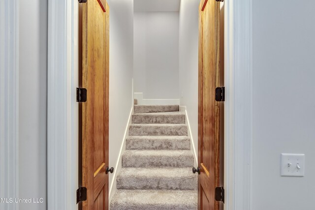 106 Horseshoe Ln, Flora, MS 39071 - stairs featuring carpet floors and baseboards
