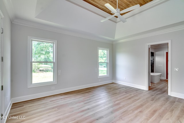 106 Horseshoe Ln, Flora, MS 39071 - unfurnished room with healthy amount of natural light, light wood-style floors, a ceiling fan, baseboards, and crown molding