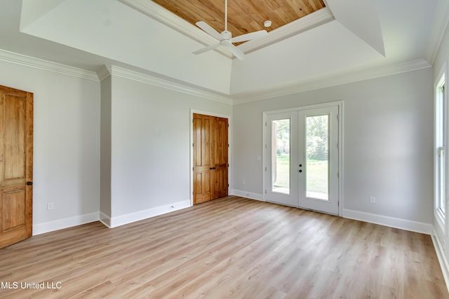 106 Horseshoe Ln, Flora, MS 39071 - spare room with ceiling fan, light wood-type flooring, baseboards, and ornamental molding