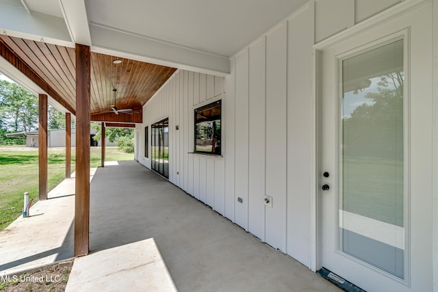 106 Horseshoe Ln, Flora, MS 39071 - view of patio / terrace featuring ceiling fan