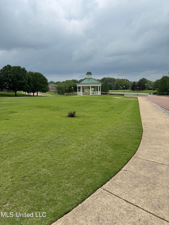 view of yard with a gazebo