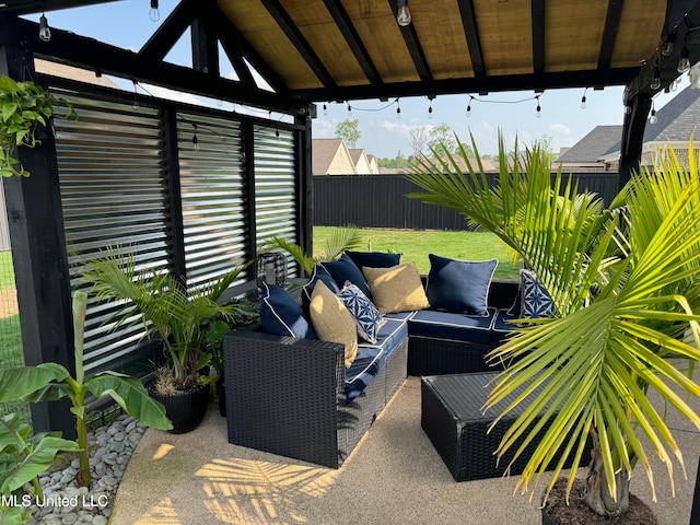 view of patio featuring an outdoor hangout area