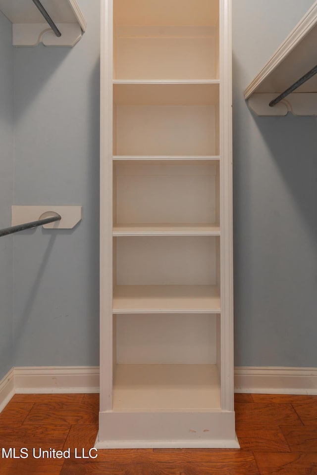 spacious closet with wood-type flooring