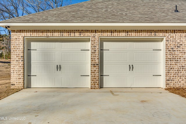 view of garage