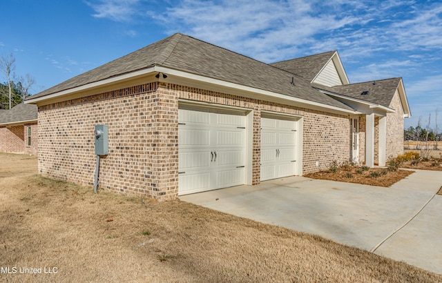 view of home's exterior with a garage